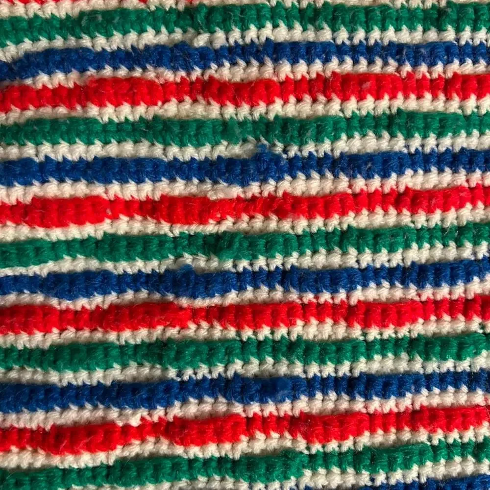 Handmade vintage 80s Oscar the Grouch sesame street crochet blanket & pillow